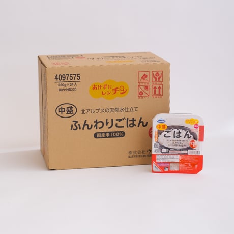 あけずにレンチン 中盛 北アルプスの天然水仕立てふんわりごはん 220g×24個入