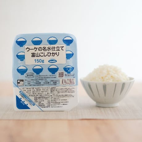 ウーケの名水仕立て富山こしひかり150ｇ3P×8袋入