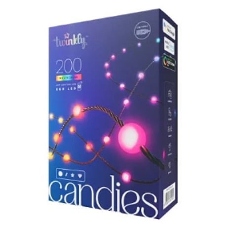 Twinkly Candies 200LED RGB パール型 ツイスト PVCケーブル コントローラー一体型