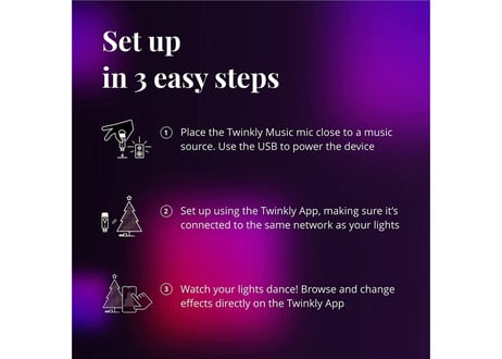 Twinkly Musicドングル　BluetoothとWi-Fiによるサウンドセンサー USB電源 キラキラスマートLEDライト用 音楽と同期