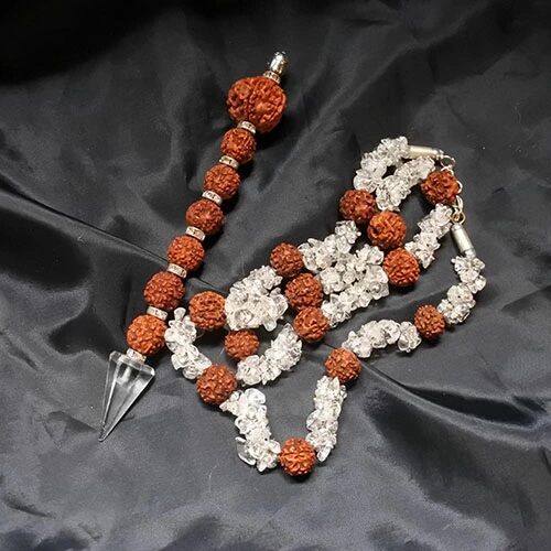 ルドラクシャ クリスタルクォーツ水晶ワンド＆ネックレスセット