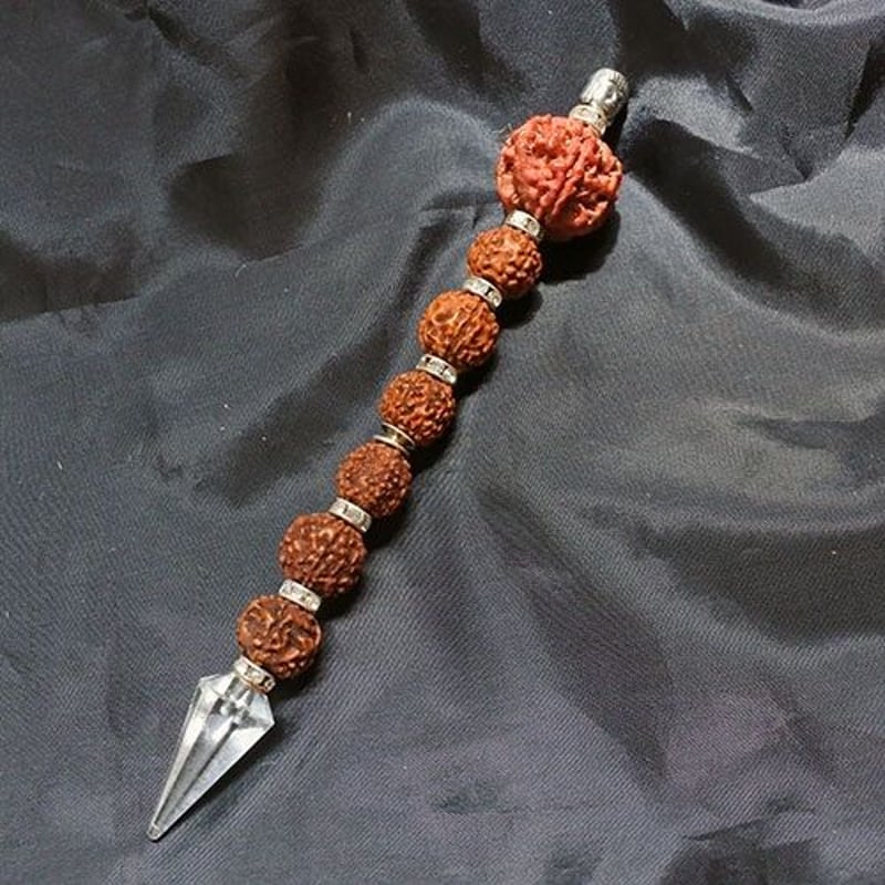 ルドラクシャ クリスタルクォーツ水晶ワンド＆ネックレスセット