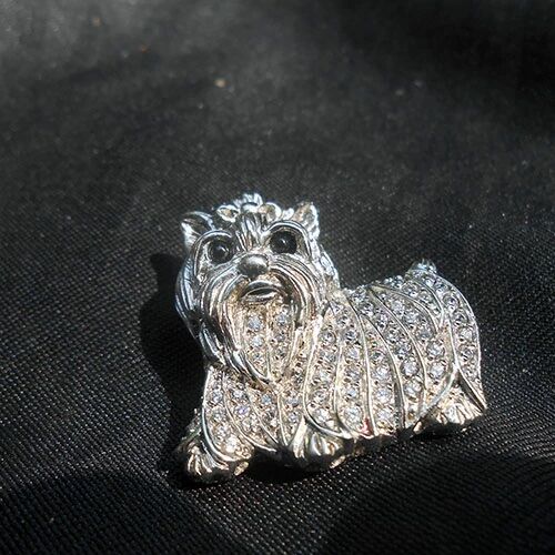 ヨークシャテリア（ヨーキー）のスターリングシルバーブローチ