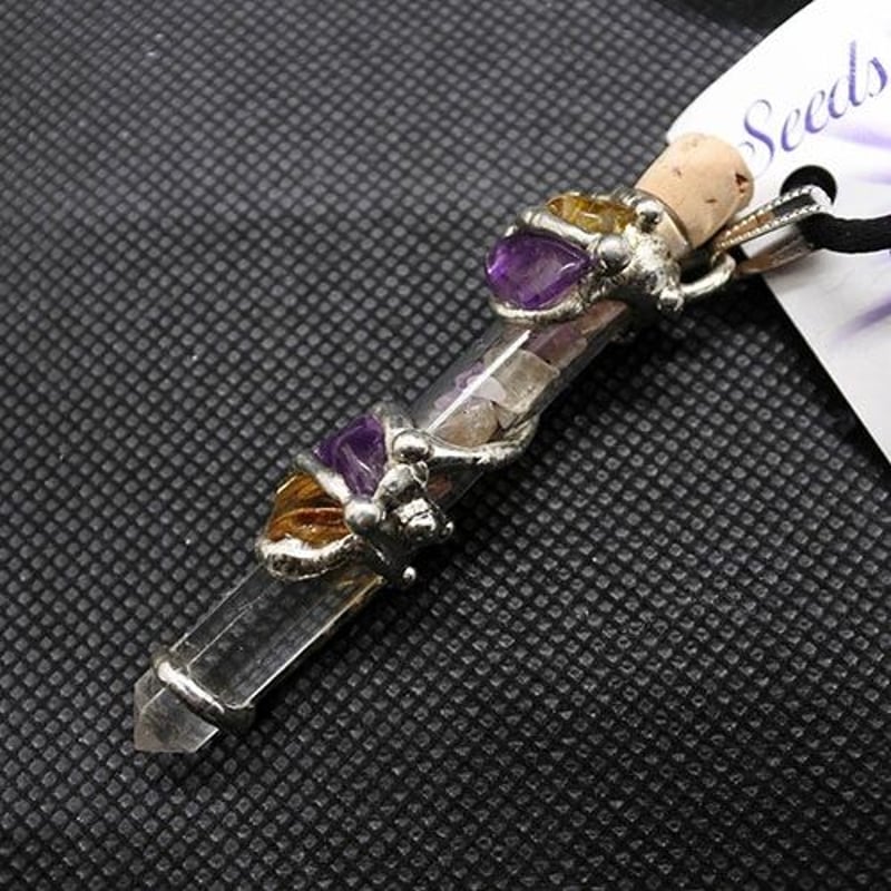 大天使ウリエル 天然石／アロマセラピークリスタルワンドペンダント