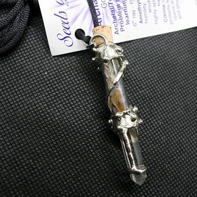 大天使ウリエル 天然石／アロマセラピークリスタルワンドペンダント