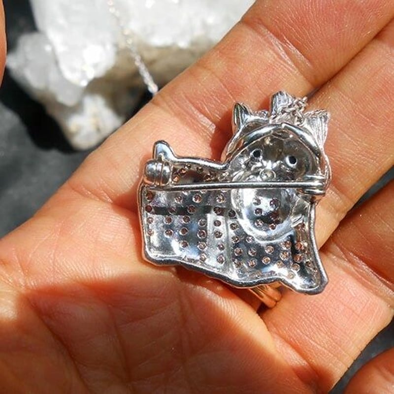 ヨークシャテリア（ヨーキー）のスターリングシルバーブローチ