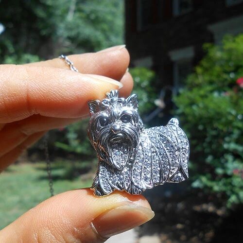 ヨークシャテリア（ヨーキー）のスターリングシルバーブローチ