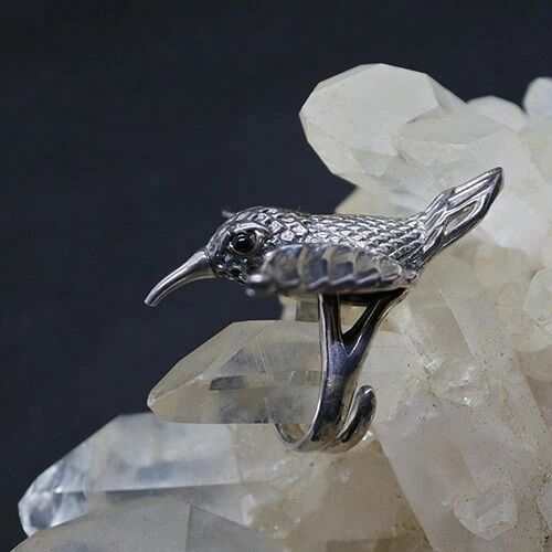ハミングバード指輪 ハチドリ ピュアスターリングシルバー925 3D