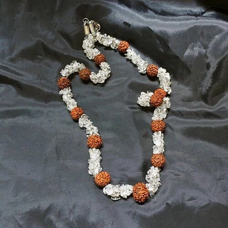 ルドラクシャ クリスタルクォーツ水晶ワンド＆ネックレスセット