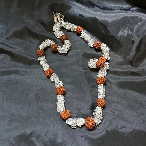 ルドラクシャ クリスタルクォーツ水晶ワンド＆ネックレスセット