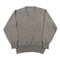 80’s DESMOND INTERNATIONAL デスモンドインターナショナル メンズカシミヤVネックセーター  Lサイズ グレー（ジャンク商品）