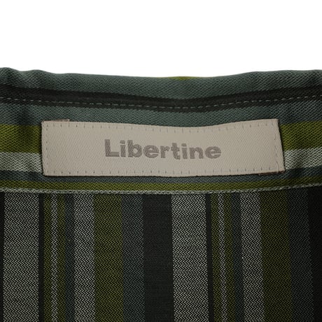 90’s Libertine リベルティンヌ フリル付きノースリーブブラウス T2(M)サイズ グリー系（ジャンク商品）