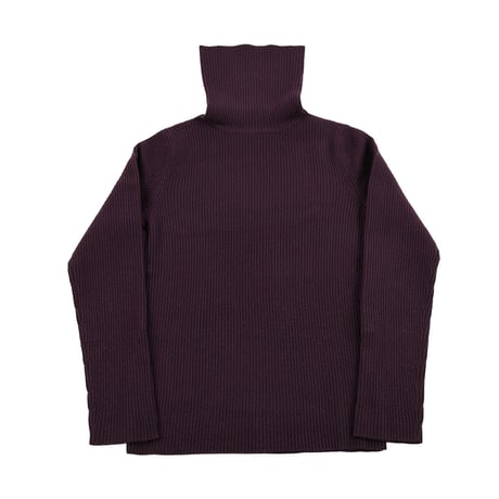00’s Harriss ハリス リブ編みタートルネックニット フリーサイズ ワイン（ジャンク商品）