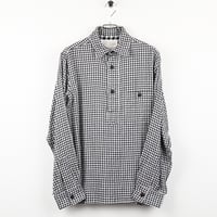 90's COOL TEMPO クールテンポ メンズ 長袖ダブルガーゼギンガムチェックプルオーバーシャツ M ブラック系