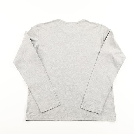 ユナイテッドアローズ iNCERTUS インケルトゥス(時しらず) クルーネック長袖Tシャツ Mサイズ 杢グレー ネーム切り取り ピンホールあり