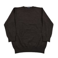 00’s BLAUE&WIT ブラウウィット レディースハイゲージ7分袖クルーネックニット Mサイズ チャコールグレー（ジャンク商品）