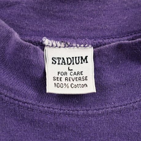 80’s STADIUM スタディアム ハイネック長袖カットソー Lサイズ パープル ジャンク商品