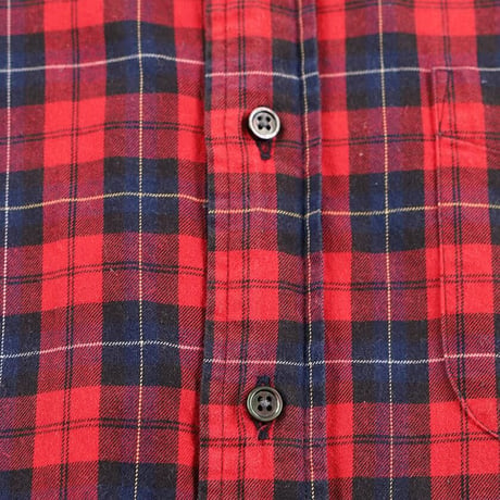 HARRIS ハリス 長袖ボタンダウンチェックシャツ Mサイズ レッド系