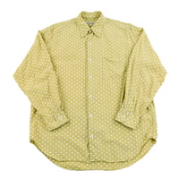 80’s WEBB HOMME  ウェブオム 水玉柄レギュラーカジュアルレーヨンシャツ Mサイズ ライトグリーン (ジャンク商品)