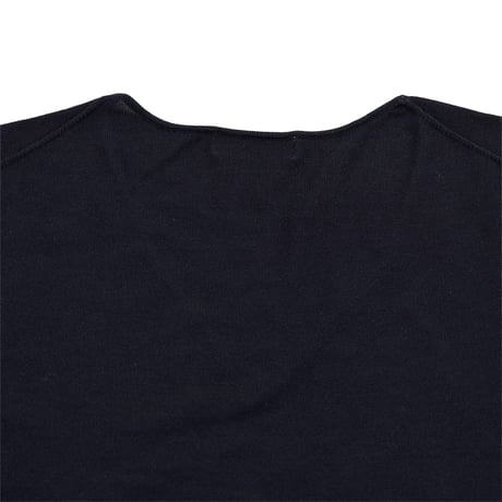 00’s FabianeRoux ファビアンルー 7分袖Vネックコットンニット フリーサイズ ネイビー（ジャンク商品）