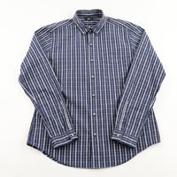 HARRIS ハリス チェック柄ボタンダウンシャツ 40(M)サイズ ネイビー系チェック柄
