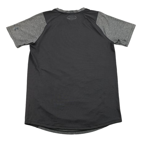 UNDER ARMOUR アンダーアーマー 半袖ラグラン切り替え背中メッシュTシャツ Mサイズ ブ杢チャコールグレー/ブラック