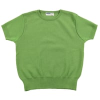 00’s NIMES BLUE ニームブルー  半袖クルーネックニット フリーサイズ イエローグリーン（ジャンク商品）
