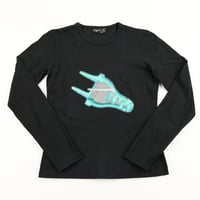 1998年前後 agnes b. アニエスベー プリントロングTシャツ 1サイズ ブラック（ジャンク商品）