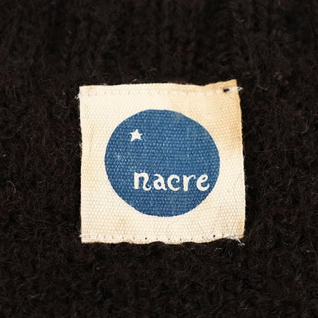 90’s Nacre ナクル シャギーアルパカクルーネックニットベスト フリーサイズ ブラック（ジャンク商品）