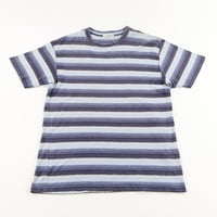 90’s TETE HOMME テット・オム ボーダー半袖Tシャツ Mサイズ ブルーベース ジャンク商品
