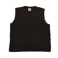 90’s Nacre ナクル シャギーアルパカクルーネックニットベスト フリーサイズ ブラック（ジャンク商品）