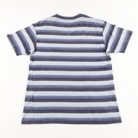 90’s TETE HOMME テット・オム ボーダー半袖Tシャツ Mサイズ ブルーベース ジャンク商品