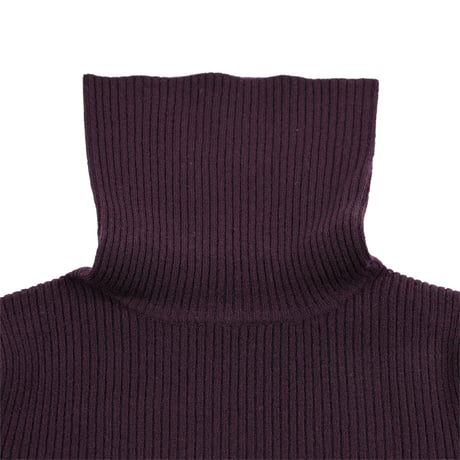 00’s Harriss ハリス リブ編みタートルネックニット フリーサイズ ワイン（ジャンク商品）