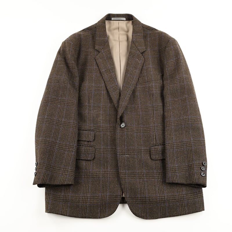 80's SCOOP MAN スクープマン ブラウングレンチェック2ボタンチェンジ