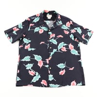 80’s Cooke Street クックストリート アロハシャツ Lサイズ ネイビーベース ジャンク商品