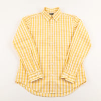 Harriss ハリス ブロックチェック柄ボタンダウンシャツ 40(M)サイズ イエロー/ホワイト