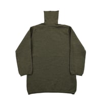 00’s Harriss ハリス タートルネック7分袖ニット フリーサイズ メランジオリーブ（ジャンク商品）