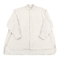 80’s cult movie for men カルトムービー 胸切替ストライプレギュラーシャツ Lサイズ  ホワイト/ブラック (ジャンク商品)