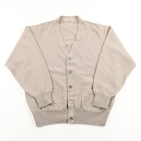 80’s WEBB CLASSIC ウェブ クラシック メンズ ラムウールカーディガン Lサイズ ベージュ ジャンク商品