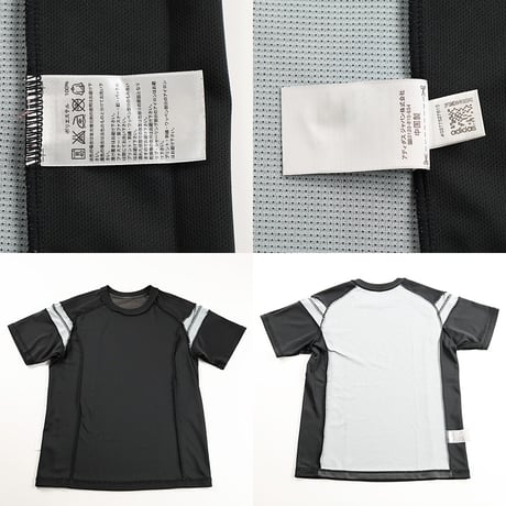 adidas アディダス 半袖ラグラン切り替えTシャツ M〜Lサイズ ブラック/チャコールグレー