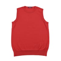 00’s BLAUE&WIT ブラウウィット レディースハイゲージクルーネックニットベスト フリーサイズ レッド（ジャンク商品）
