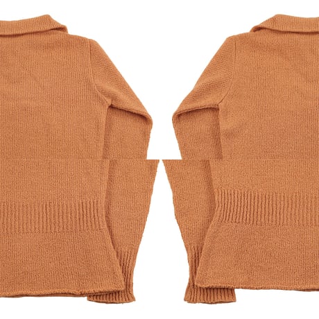 90’s COMPTOIR DES COTONNIERS コントワー・デ・コトニエ レディースニットジップセーター フリーサイズ オレンジ（ジャンク商品）