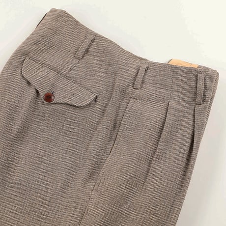 90’s Dezert デザート ウエストベルト切り替えなし2タックテーパードパンツ Mサイズ ライトカーキー ジャンク商品