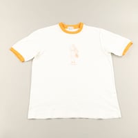 80’s Stanbury / スタンバリー クレリック半袖プリントTシャツ（THE CLASSIC TENNIS STYLE）Lサイズ ホワイト / イエロー ジャンク商品