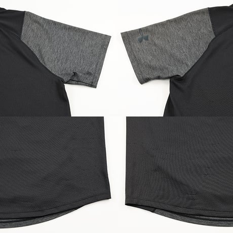 UNDER ARMOUR アンダーアーマー 半袖ラグラン切り替え背中メッシュTシャツ Mサイズ ブ杢チャコールグレー/ブラック