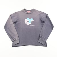 90’s 226 ECHO COOLTEMPO TOKYO クールテンポ 長袖プリントTシャツ ネイビー（経年変化グレー） anvilボディ Sサイズ ジャンク商品