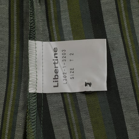 90’s Libertine リベルティンヌ フリル付きノースリーブブラウス T2(M)サイズ グリー系（ジャンク商品）