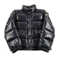 00’s MONCLER モンクレール BERGERAC(ベルジュラック)レディースダウンジャケット 0(S) ネイビー（ジャンク商品）（肩幅と、身幅が大きい時代の商品です。）