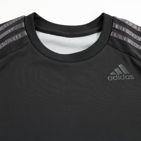 adidas アディダス 半袖ラグラン切り替えTシャツ M〜Lサイズ ブラック/チャコールグレー