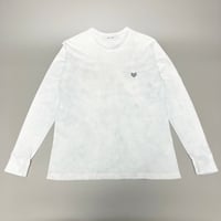 00’s サージュ デクレ（sage de cret）特殊製品染めワンポイントプリントロングTシャツ Mサイズ サックスブルー